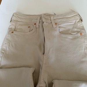 Straight leg ecru denim